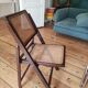 Foldable chair wooden cannage