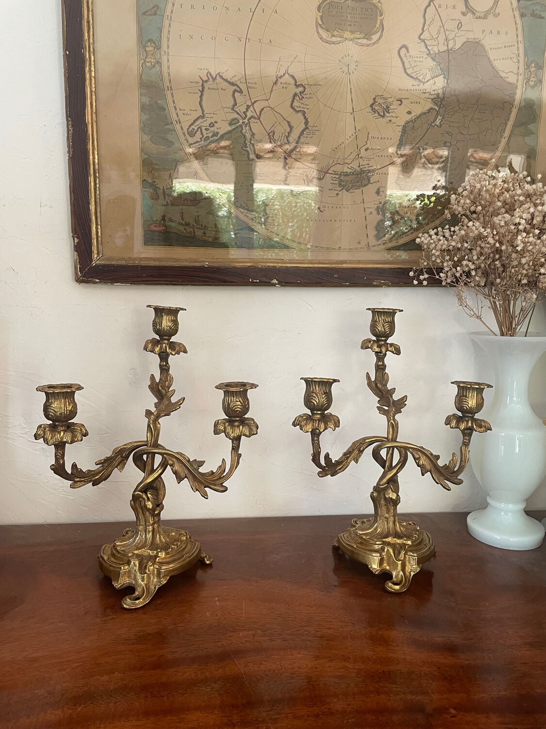 Pair of bronze candlesticks