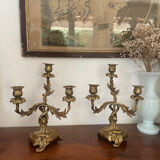 Pair of bronze candlesticks