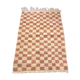 Beni Ouarain rug, old pink checkerboard