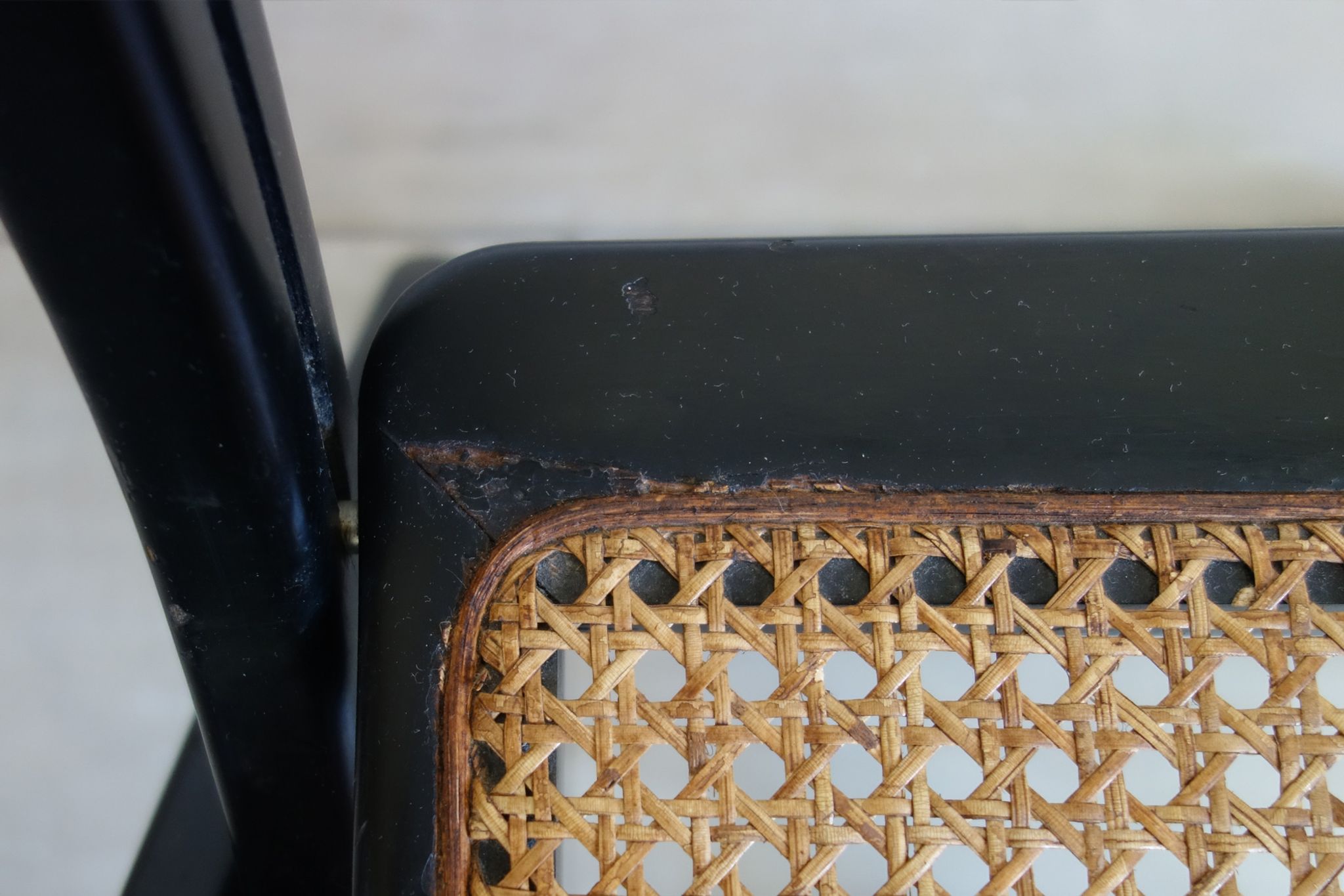 Chaise pliante cannée vintage