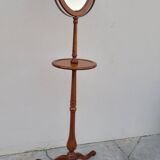 Psyche barber mirror with tripod base in cherry wood with system