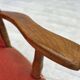 1960s, Scandinavian armchair. Red furniture wool, beech wood.
