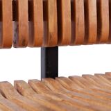 Industrial bench with seating and slatted back - 1950s