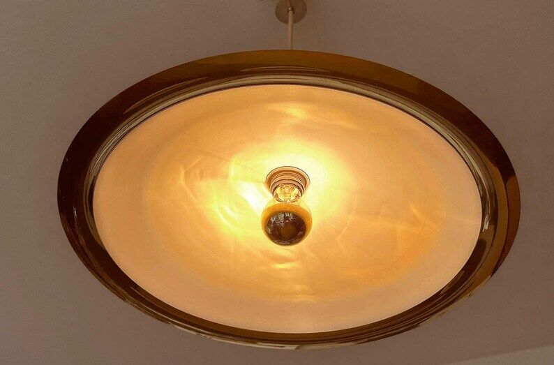 Large Danish Brass Pendant Light
