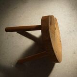 Tripod stool in solid pine, by a Swedish cabinetmaker, mid-century, around the 1960s.