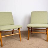 Set of 3 Danish armchairs, laminated beech and mahogany, model AX, Peter Hvidt.