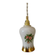 Baladeuse tulipe vintage en opaline blanche dessins de roses