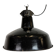 Industrial Black Enamel Factory Lamp with Cast Iron Top, 1950s