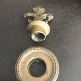 19th-branched five-pointed candlestick with brass extinguishers and wicks