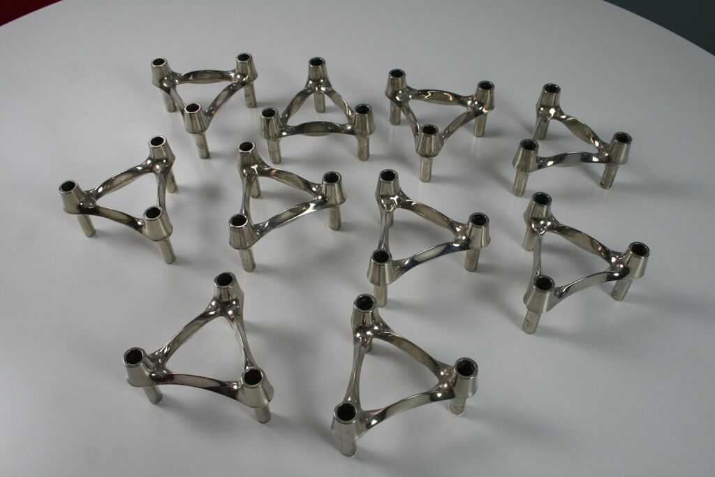 Lot of 10 BMF Nagel 1970 modular candlesticks