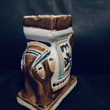 Indian decorative ceramic elephant ashtray 16cm old vintage India