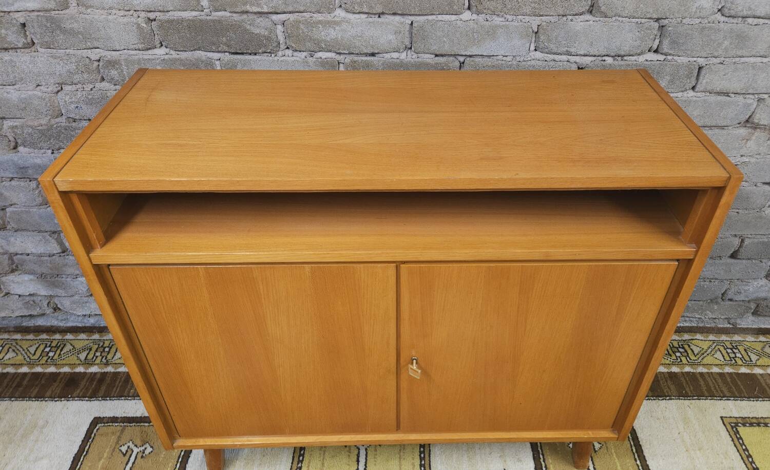 Small Scandinavian sideboard with compass legs, 1970s