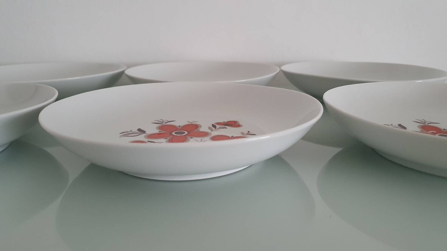 Set of 6 soup plates - Arzberg Earthenware - 1960/70