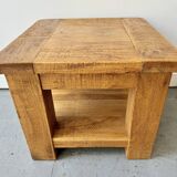 Square Wooden Coffee Table with Shelf