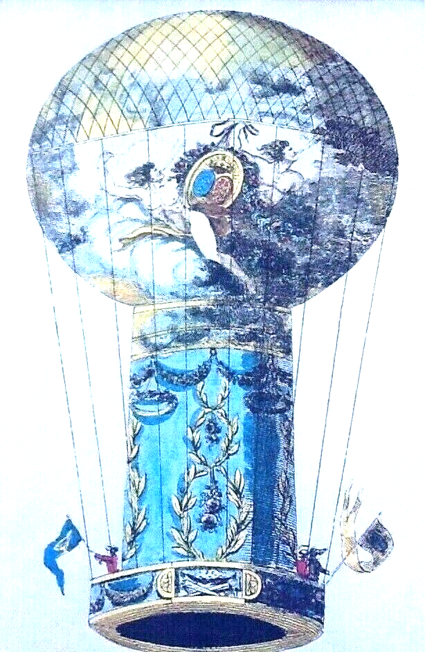 Wooden frame (310X225)mm The Aero-Balloon called "Tour de Calais"