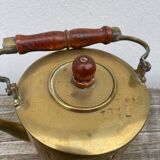 Teapot in gilded brass and wood