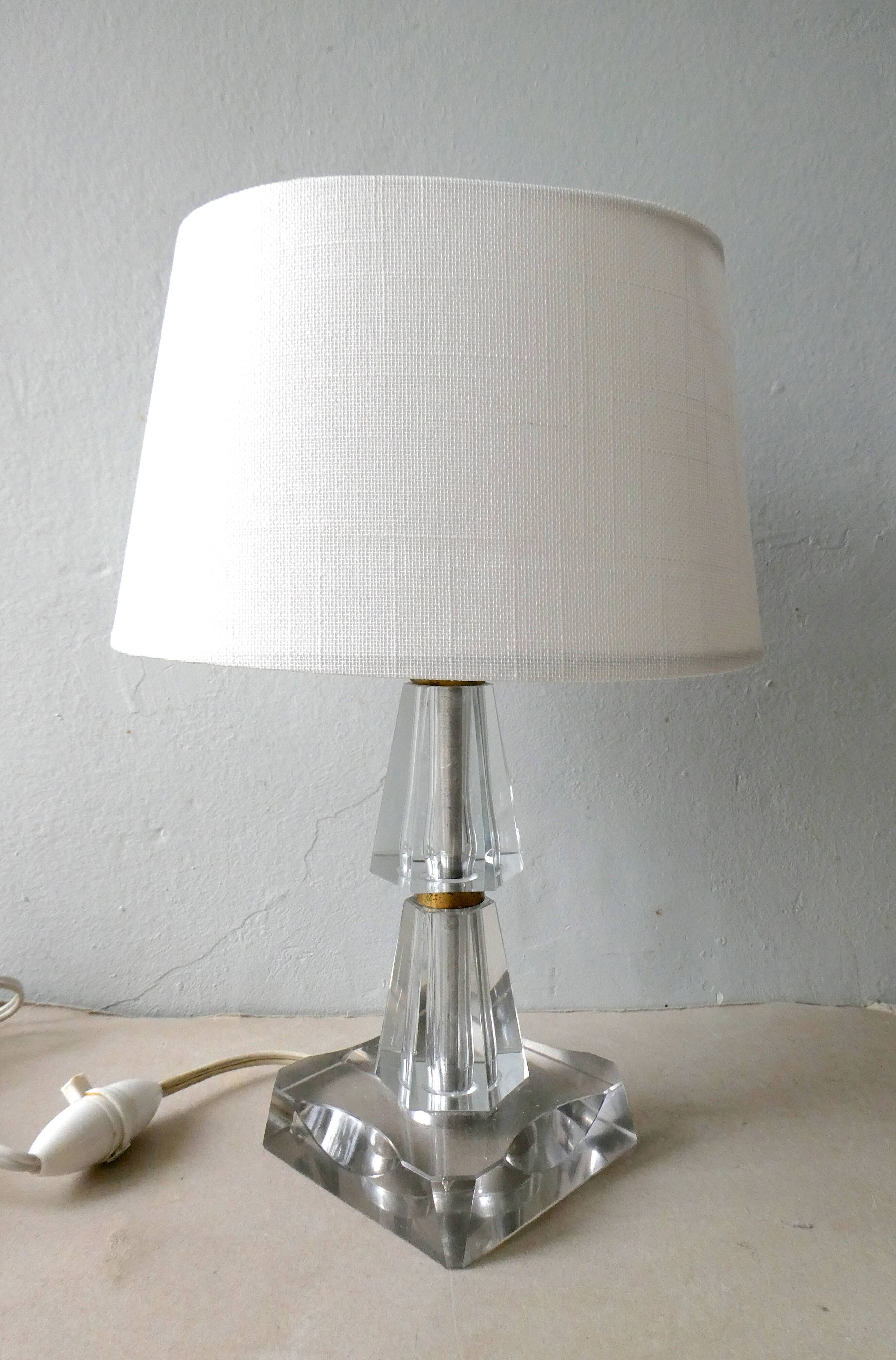 Lamp Art Deco glass and brass 40 years