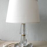 Lampe art deco en verre et laiton années 40
