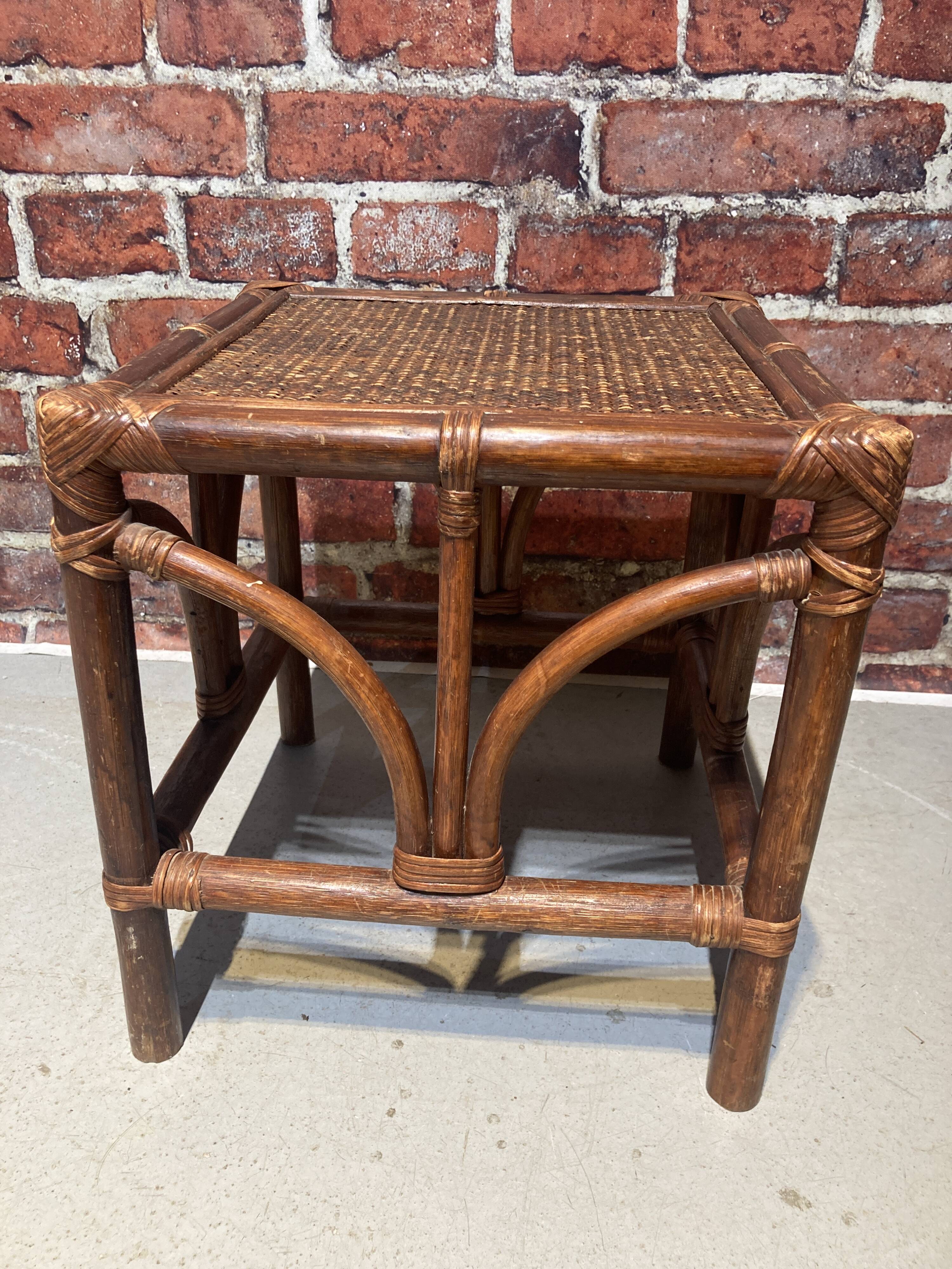 Rattan nesting table
