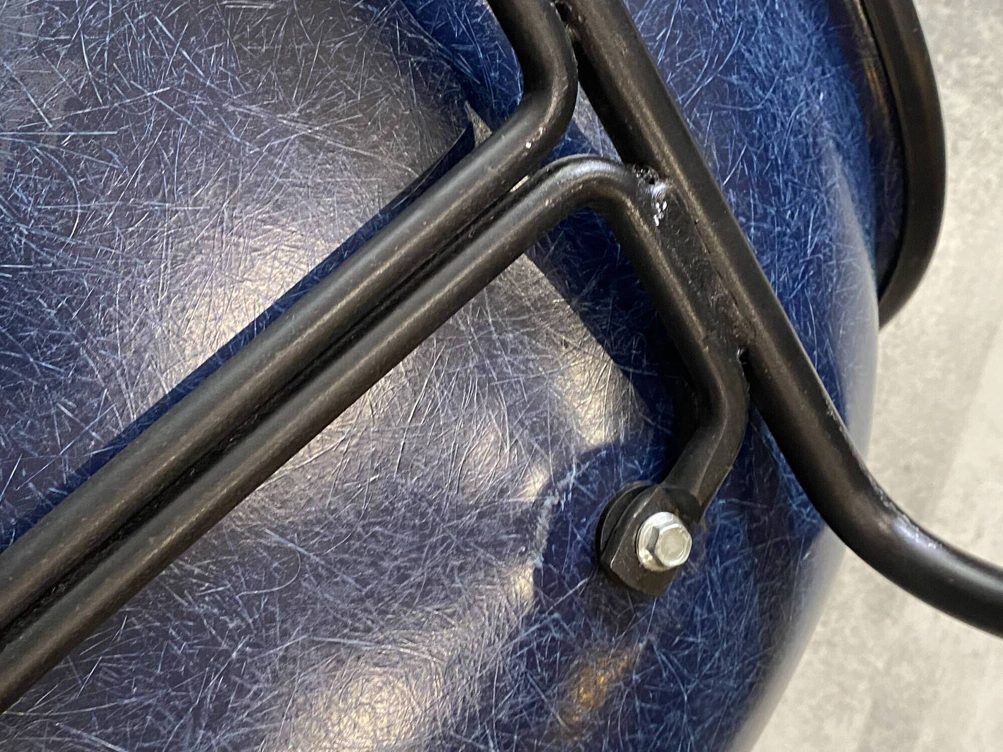 Eames Herman Miller vintage 70 blue vinyl fiberglass DSX chair