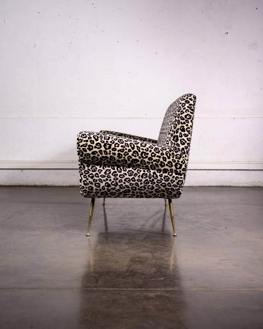 Italian leopard print fabric sofa
