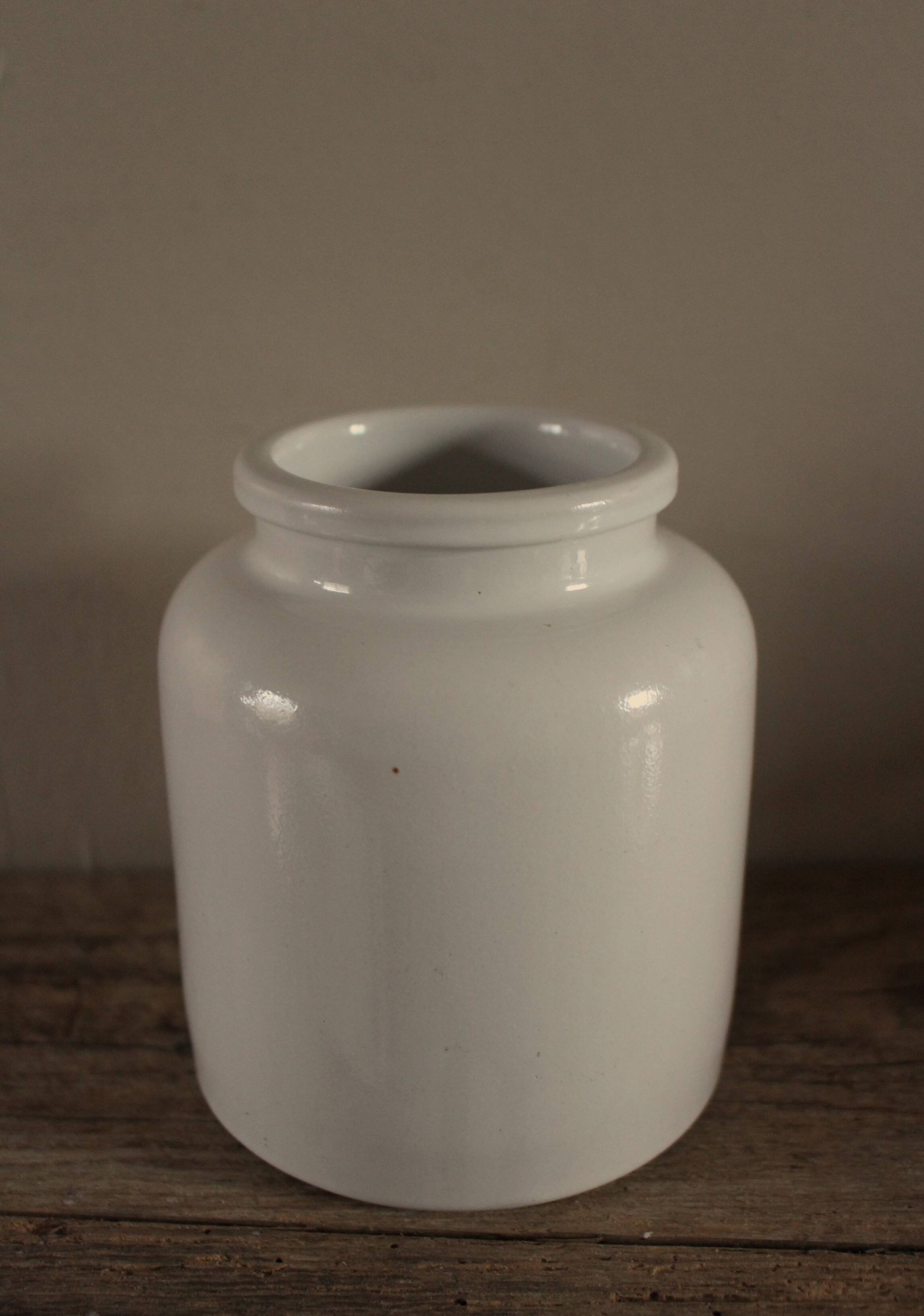 Vintage mustard pot in glazed stoneware