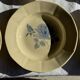 Set of 12 beige, pink, and blue deep plates from Digoin Sarreguemines, vintage.