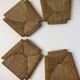 4 brutalist oak rush seat chairs | France | 1960s