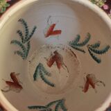 Cache pot ,bol a poisson céramique émaillée,fruit et poisson koi fin 19éme