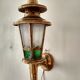 Moroccan lantern wall lamp in brass, glass and colored stained glass windows