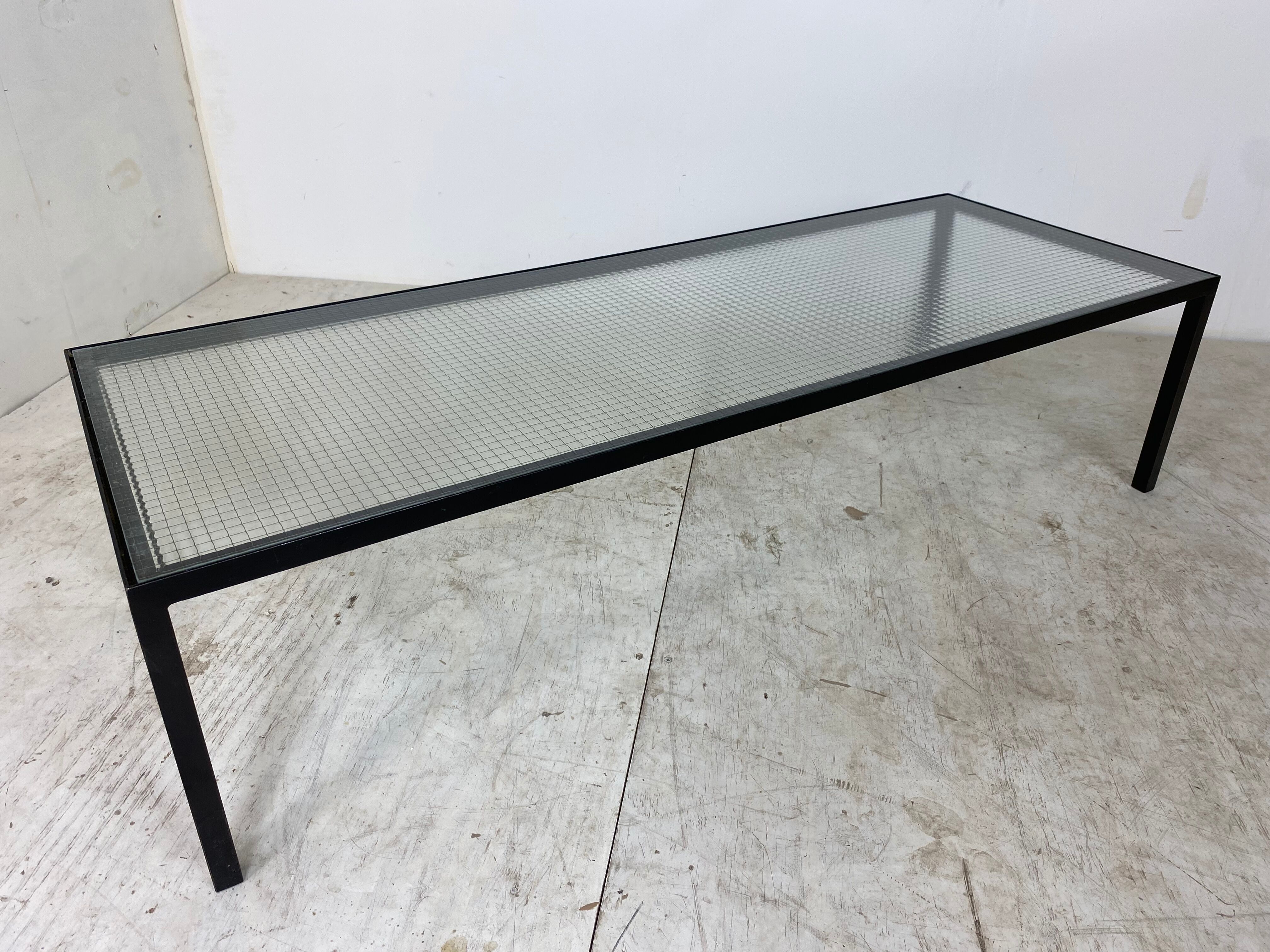 Table basse moderne Artimeta en verre et métal du milieu du siècle par Floris Fiedeldij pour Artimeta, années 1950