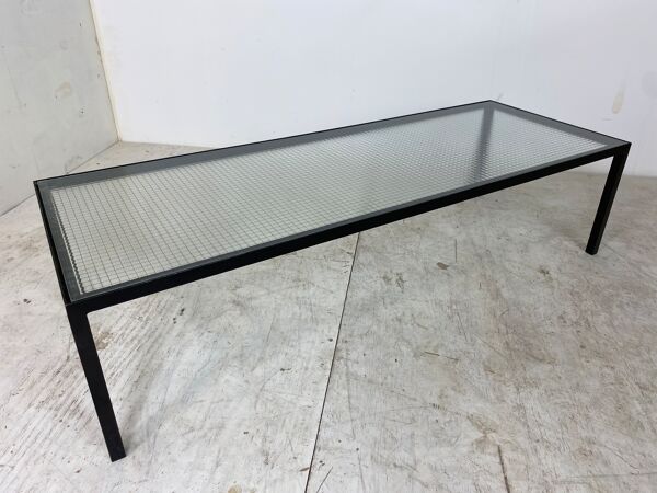 Table basse moderne Artimeta en verre et métal du milieu du siècle par Floris Fiedeldij pour Artimeta, années 1950.