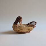 Duckling-shaped wicker basket