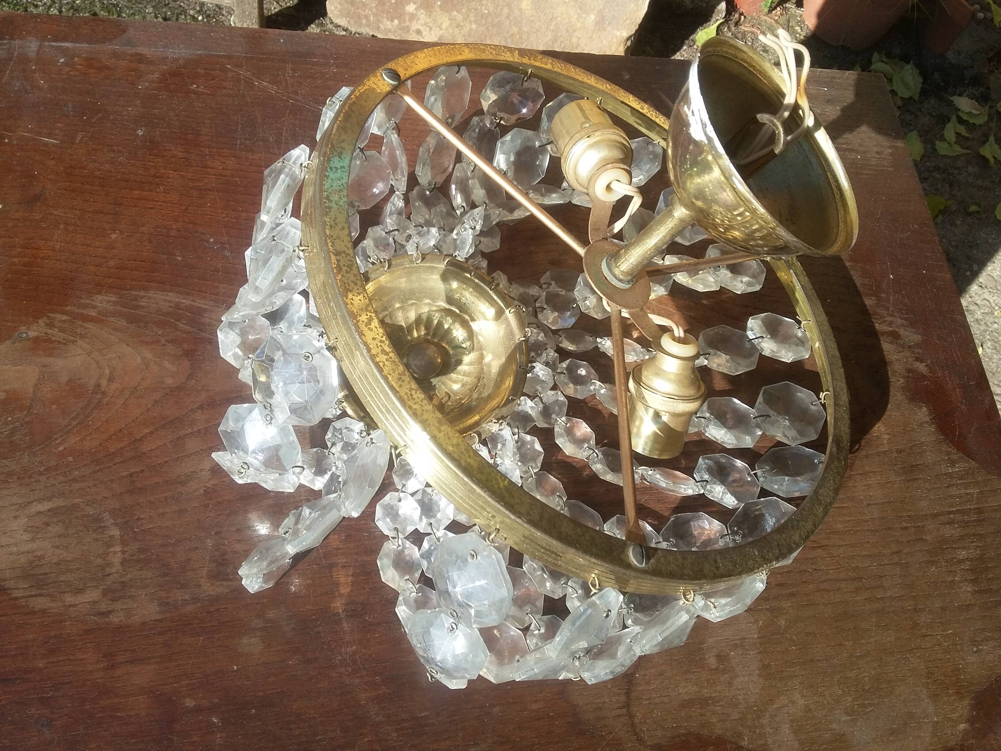Petit lustre à pampilles - xxème