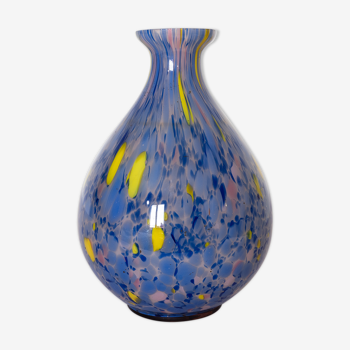 Blue and yellow murano vase