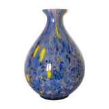 Blue and yellow murano vase