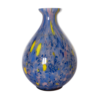 Blue and yellow murano vase