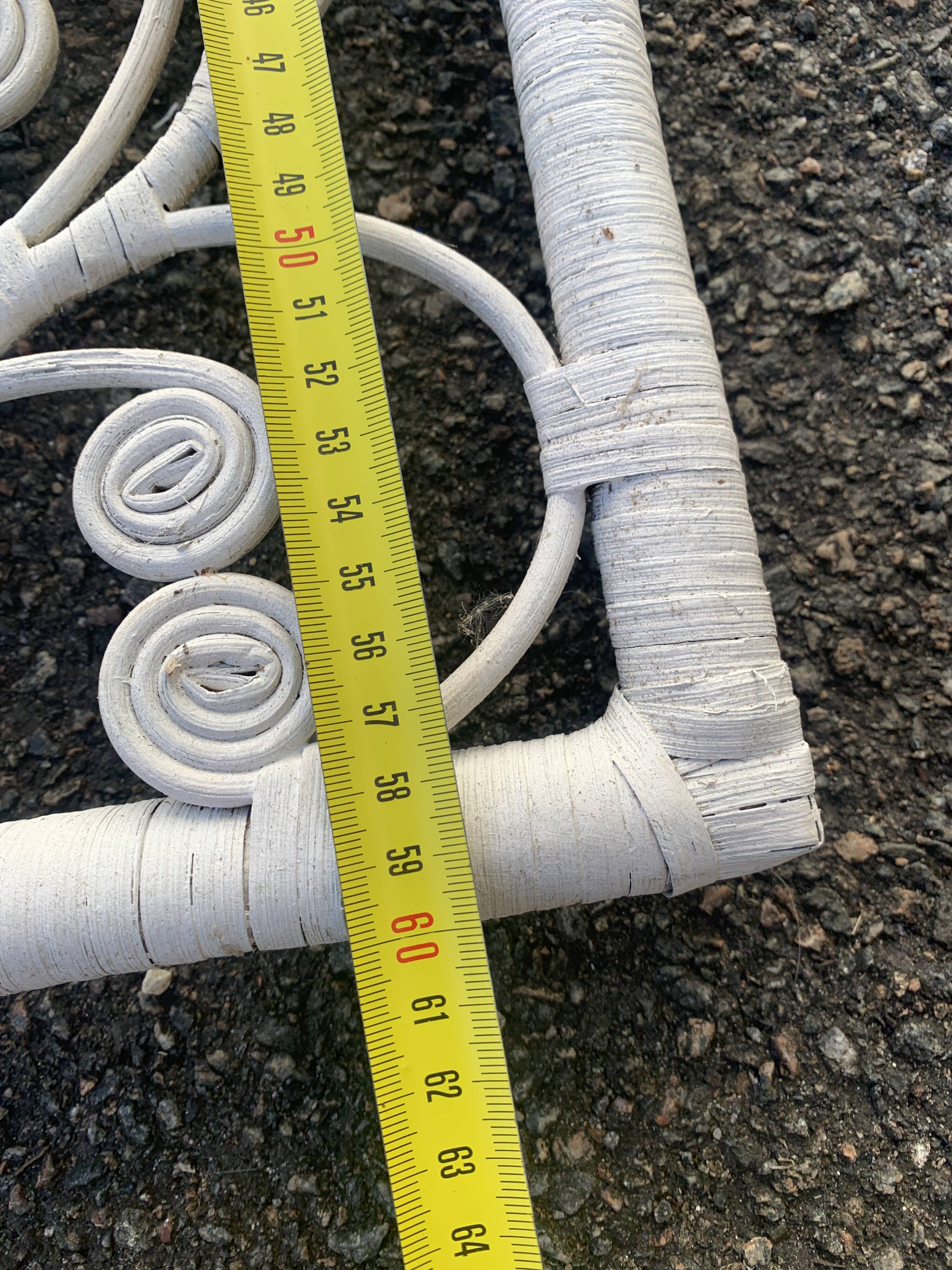 large white rattan mirror 77 x 60