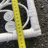 large white rattan mirror 77 x 60