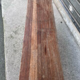 Rustic oak wrought iron bench