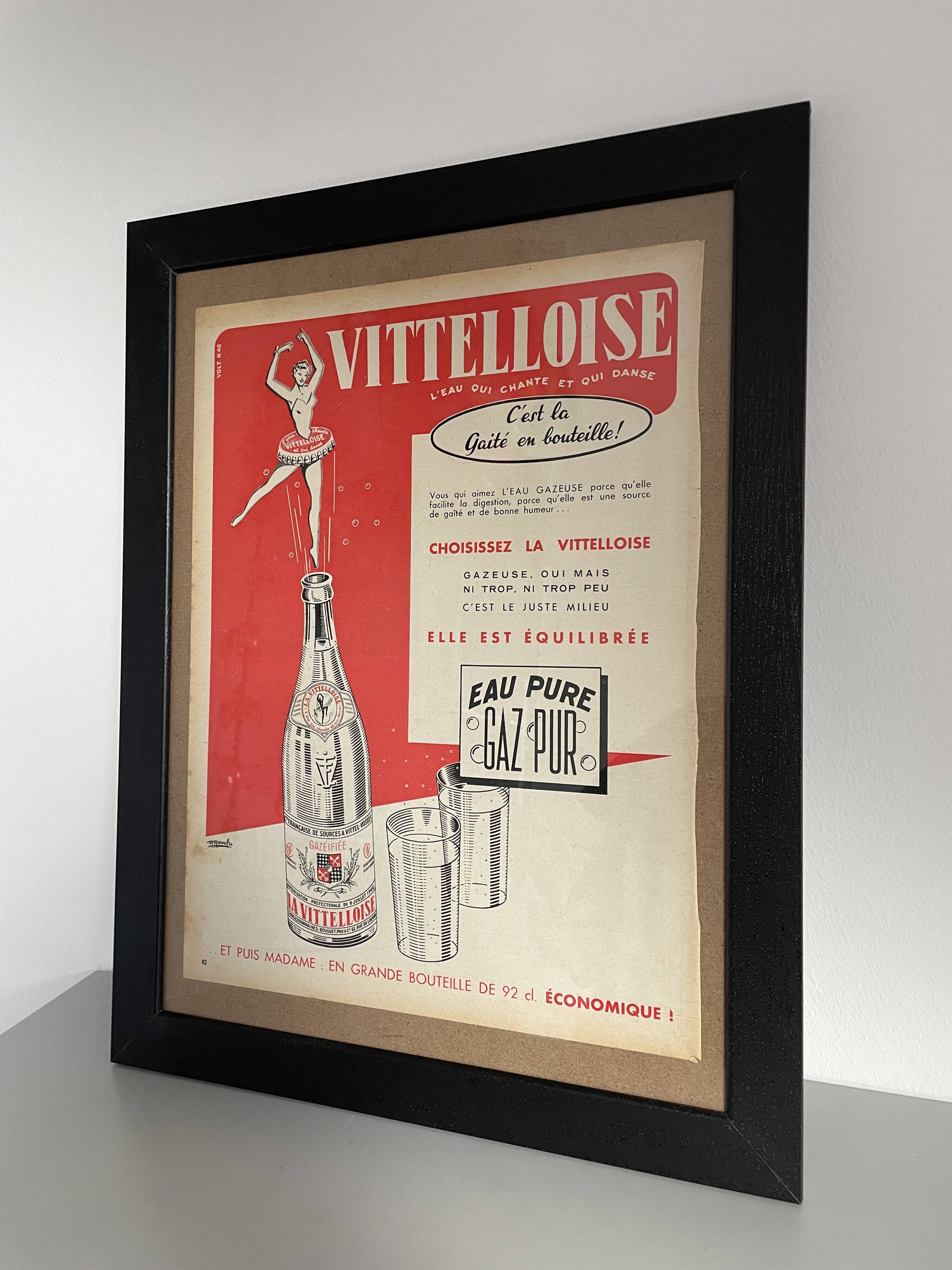 Vintage Advertising Vitelloise Paris Match 1954