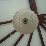 Vintage suspension cut in fluted pale pink opaline glass