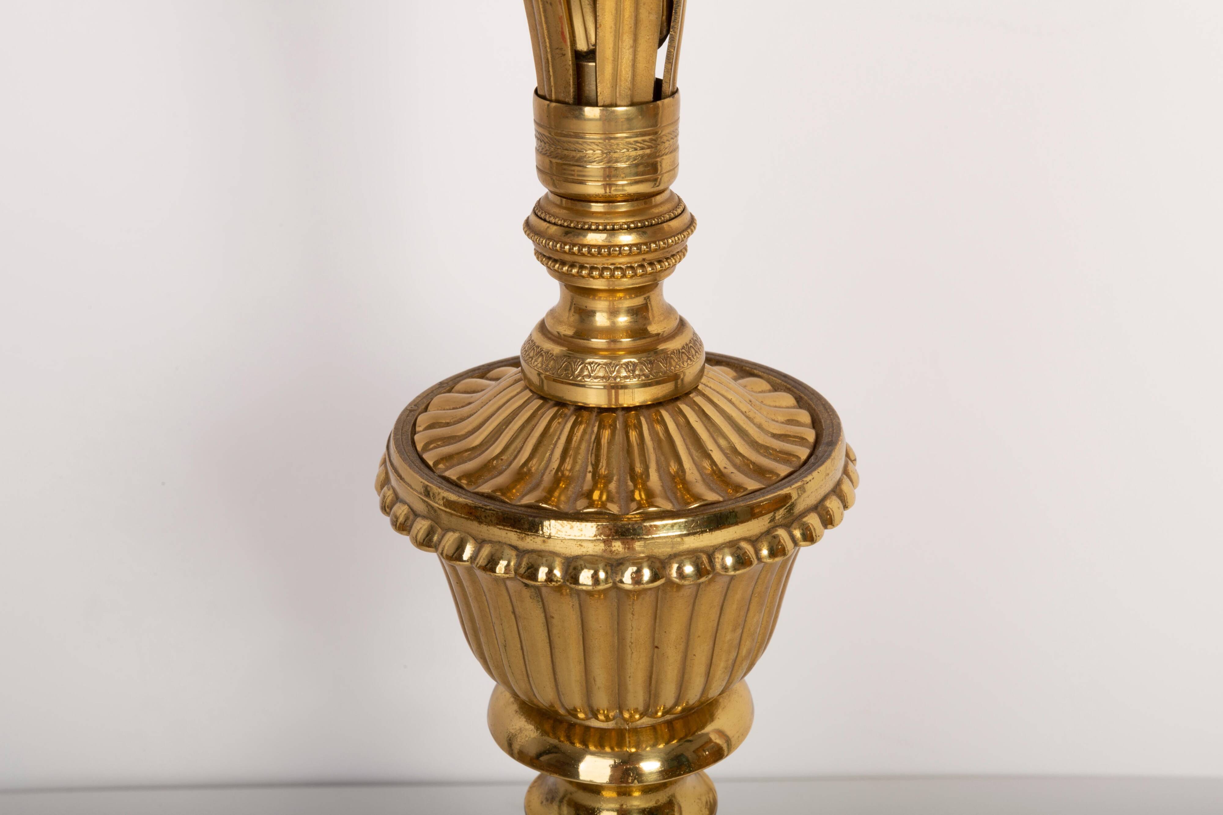 Mid-Century Hollywood Regency Orange Velvet Table Lamp, France, 1960s