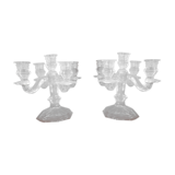 Pair candelabra crystal candlestick Baccarat regency model 5 lights