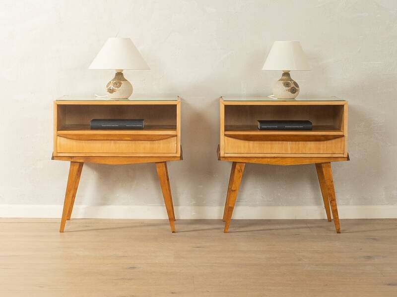 Rare bedside tables from the 1950s by Helmut Magg for WK Möbel