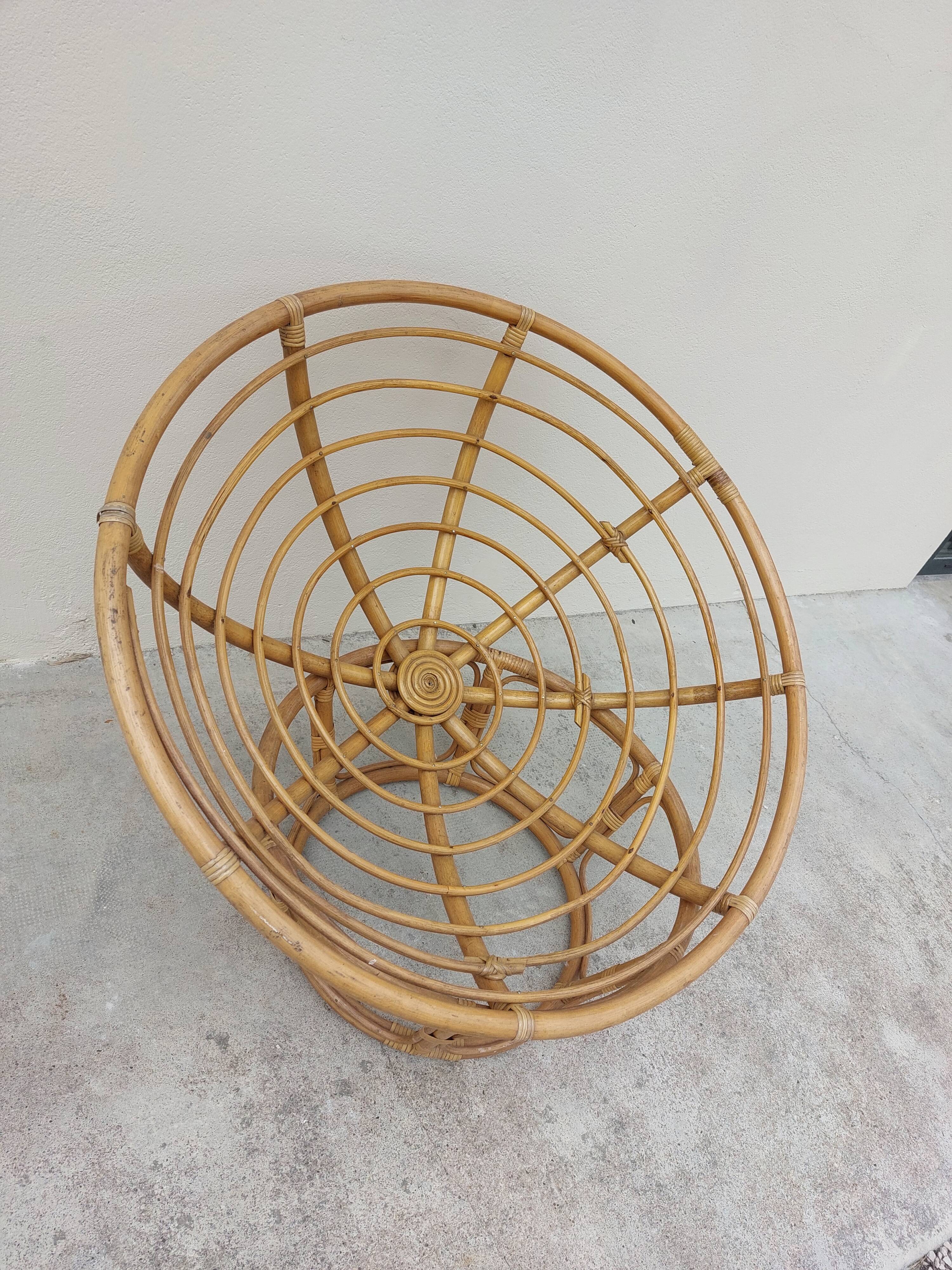 Loveuse vintage rattan armchair 1950