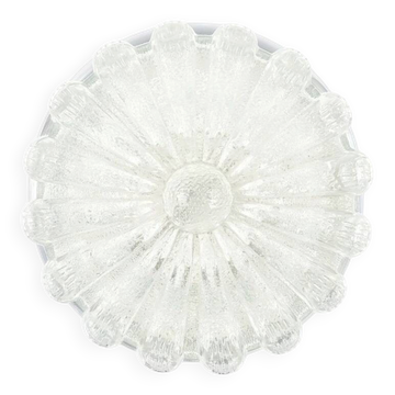 Grand plafonnier en verre en forme de fleur de style mid-century de Limburg, années 1970.