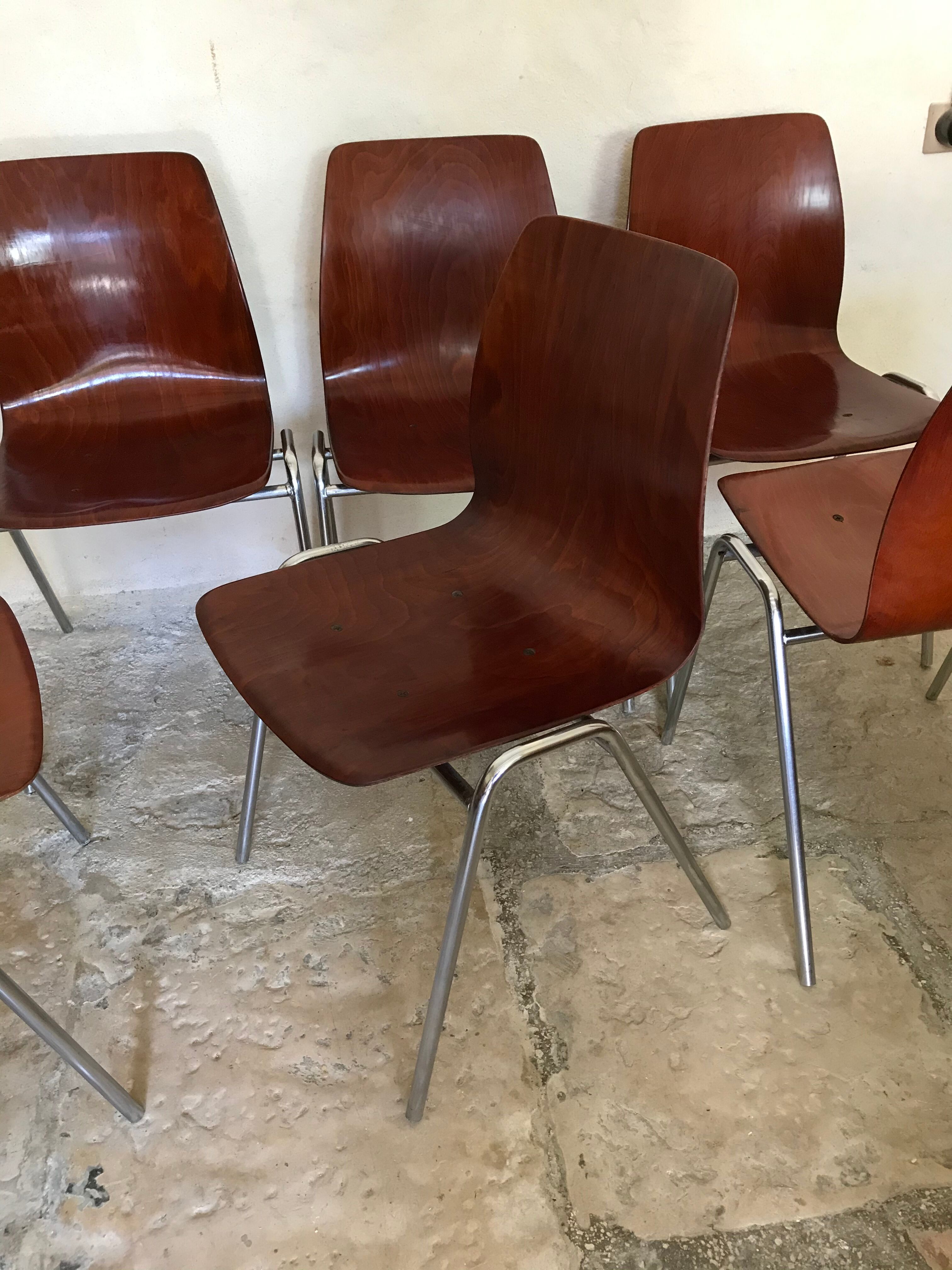 Lot d 6 vintage Pagholz chairs