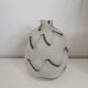 Vintage ball vase in polished glass white / gray / black
